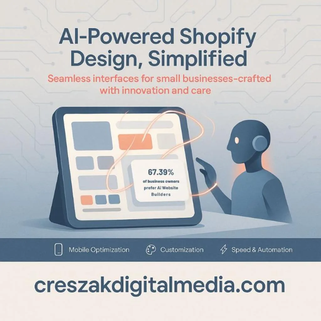 How CresZak Digital Media uses AI in Shopify Web Design Services to simplify UI creation for small business stores
