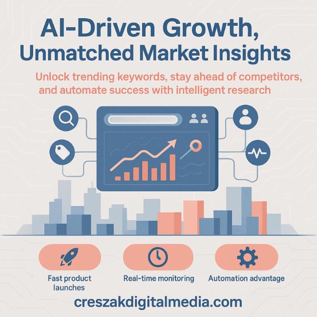 ai-driven keyword research and market intelligence AI-Driven Keyword Research and Market Intelligence with CresZak Digital Media Amazon SEO Services