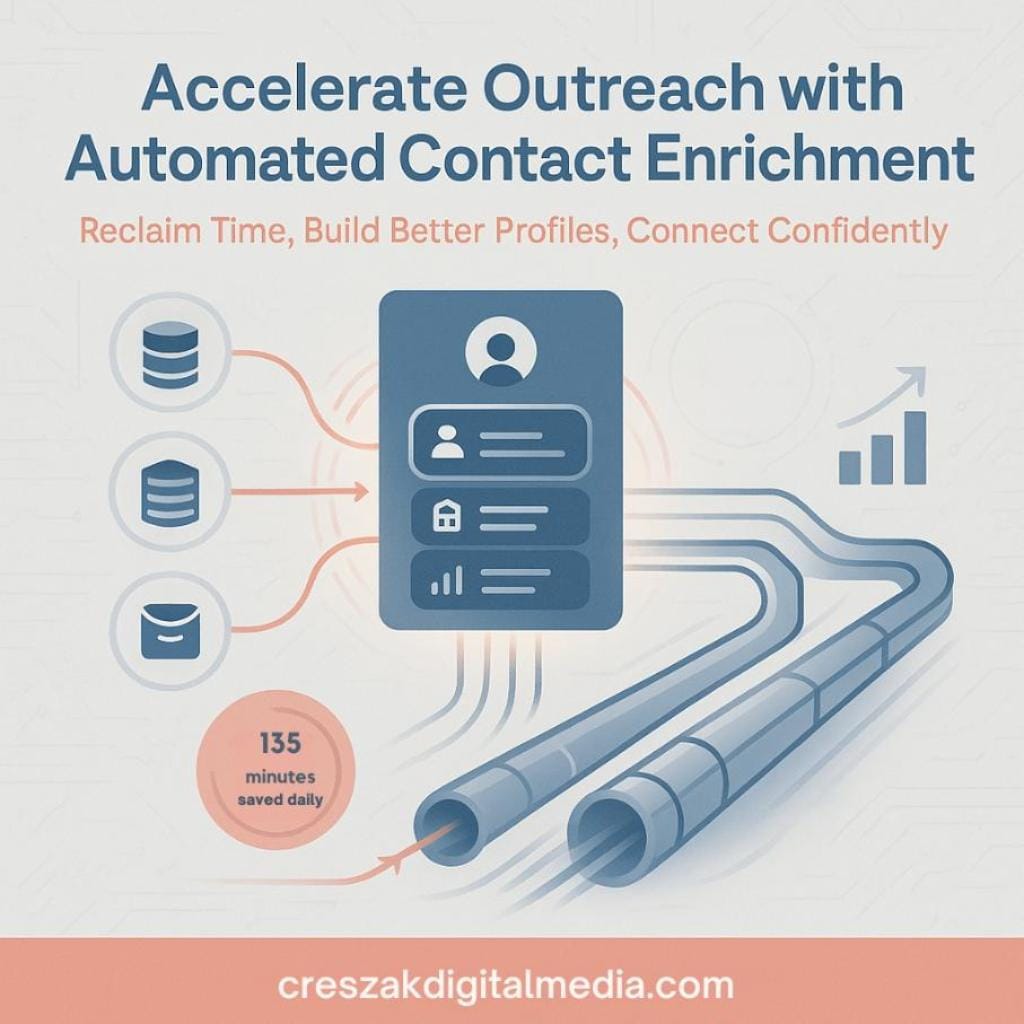 Automating contact enrichment to accelerate outreach and enhance Lead Gen SEO Services by CresZak Digital Media.