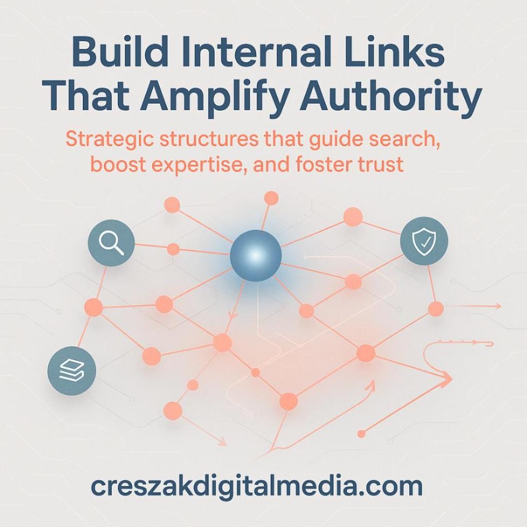 How strategic internal linking builds topical authority and enhances SEO Services for Small Businesses by CresZak Digital Media.