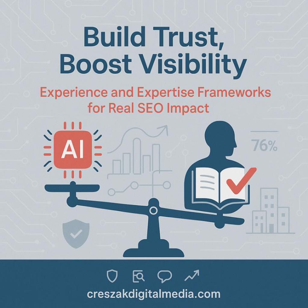 How building trust through experience and expertise frameworks strengthens SEO Services for Small Businesses by CresZak Digital Media.