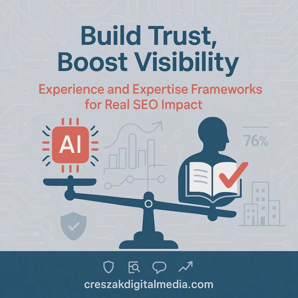 building trust signals through experience and expertise frameworks How building trust through experience and expertise frameworks strengthens SEO Services for Small Businesses by CresZak Digital Media.
