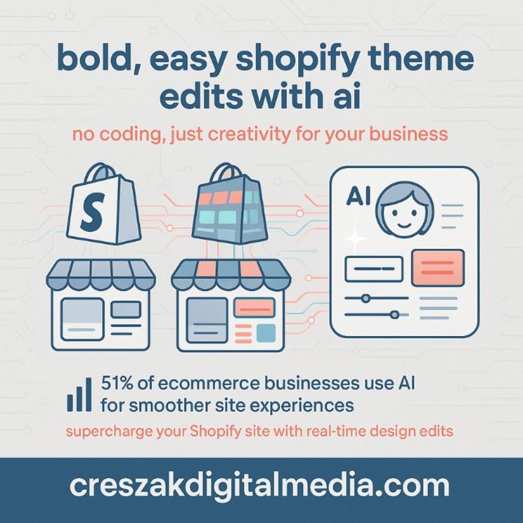 can small businesses use shopify web design and development services to apply ai for theme edits Using Shopify Web Design Services by CresZak Digital Media to apply AI for small business theme edits