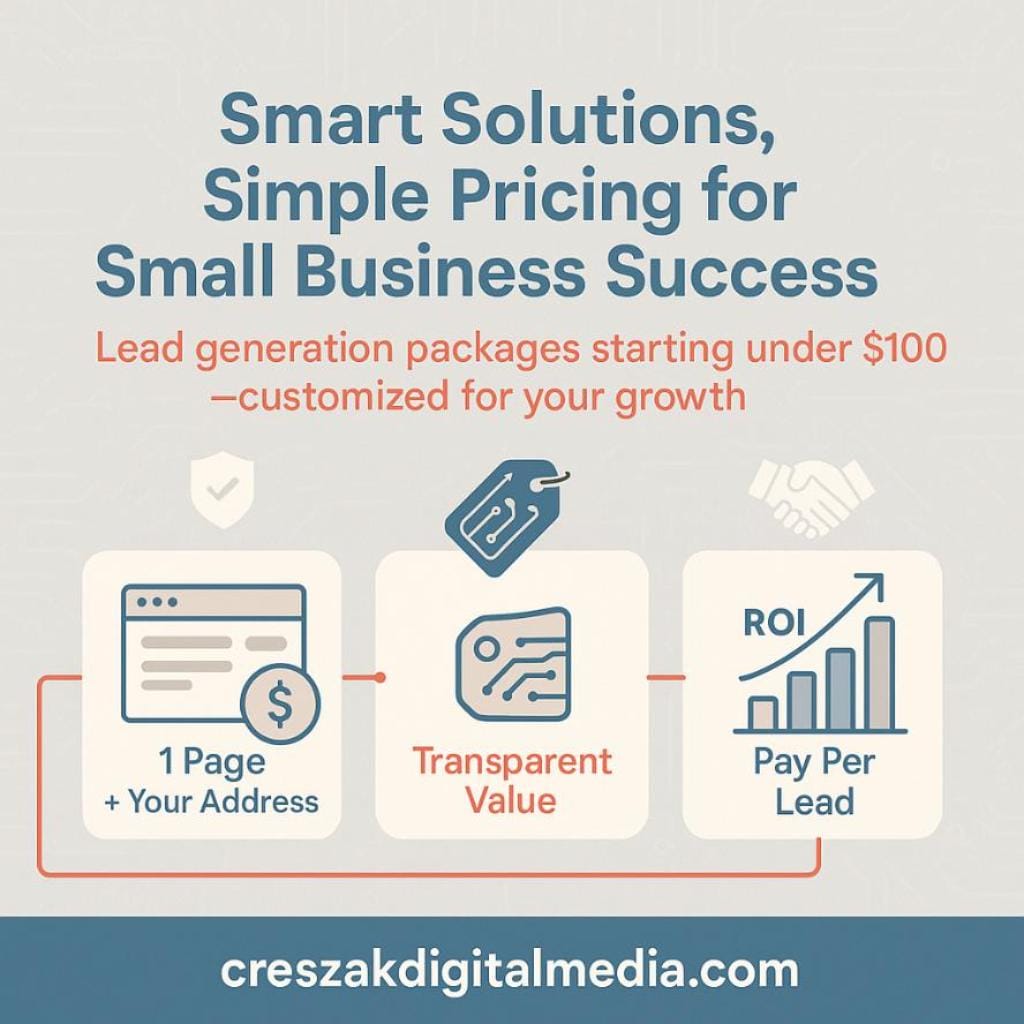 CresZak Digital Media Lead Gen Agency providing clear package options for small businesses.