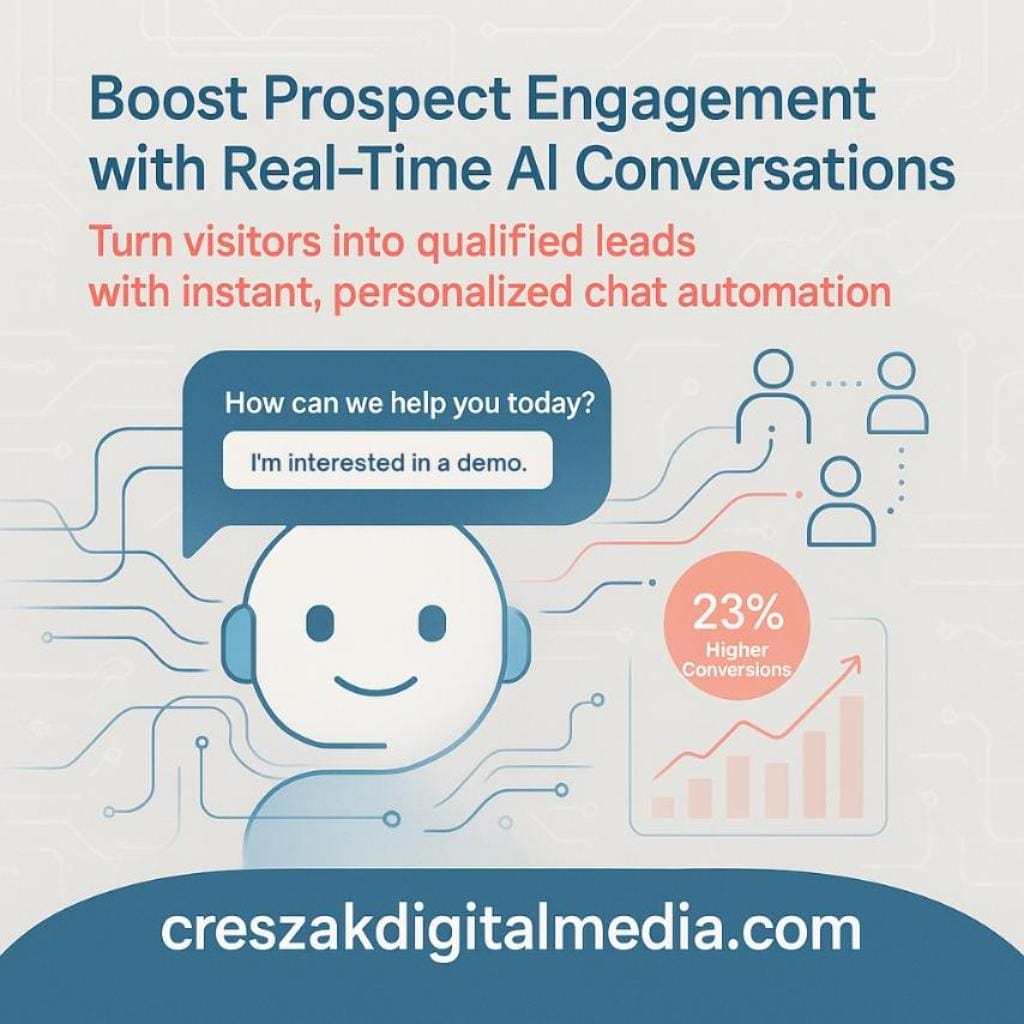 Conversational automation tools capturing prospects in real time to enhance Lead Gen SEO Services – CresZak Digital Media.