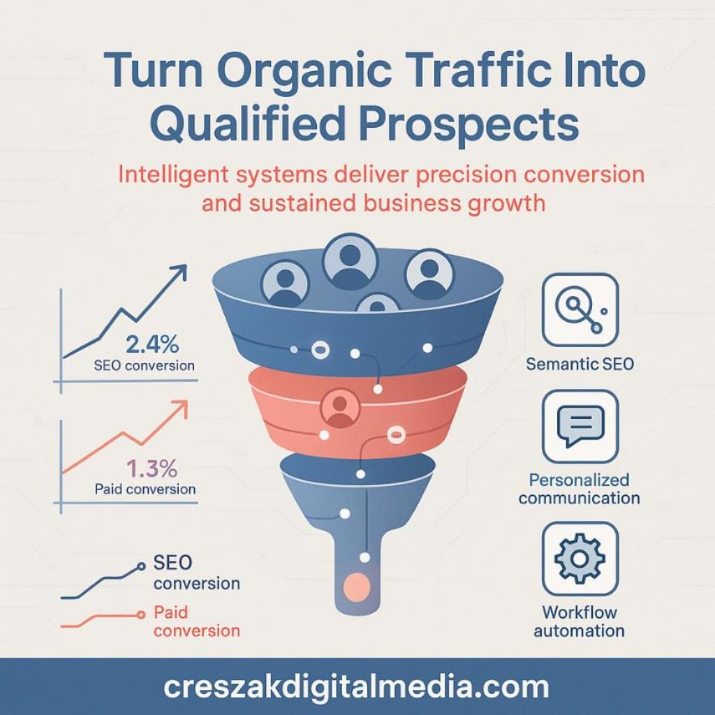 Converting organic traffic into qualified prospects with Lead Gen SEO Services by CresZak Digital Media.