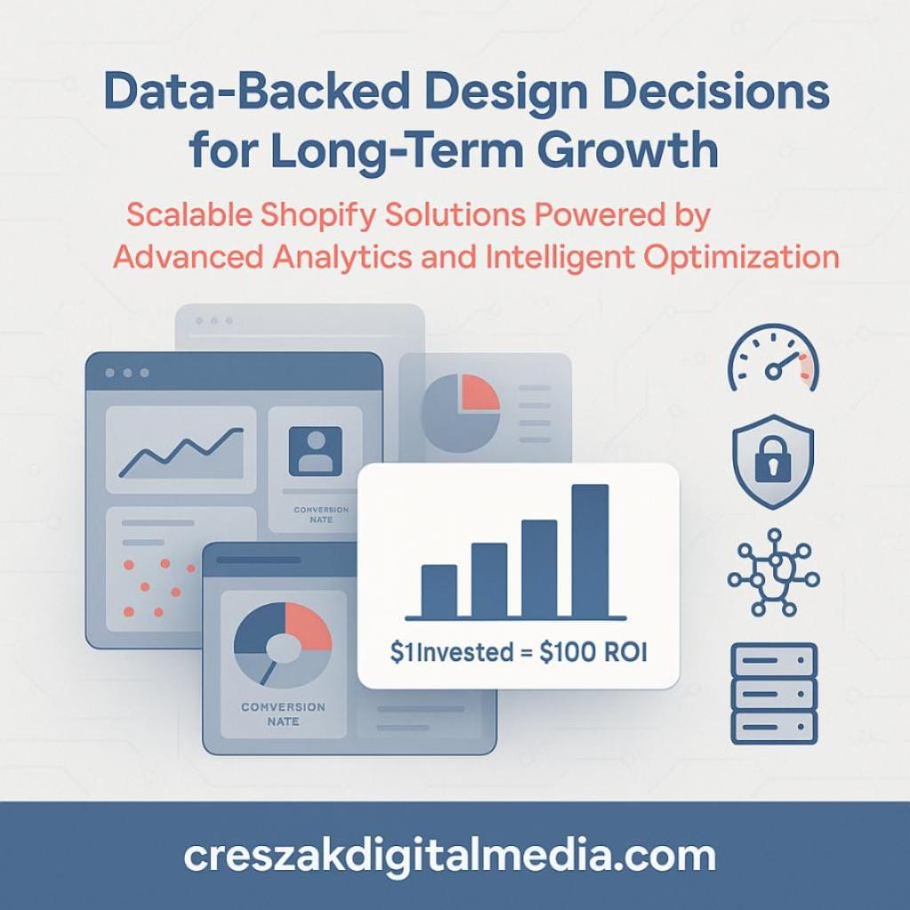 data-backed design decisions that support long-term growth Data-backed Shopify Web Design Services by CresZak Digital Media supporting long-term growth