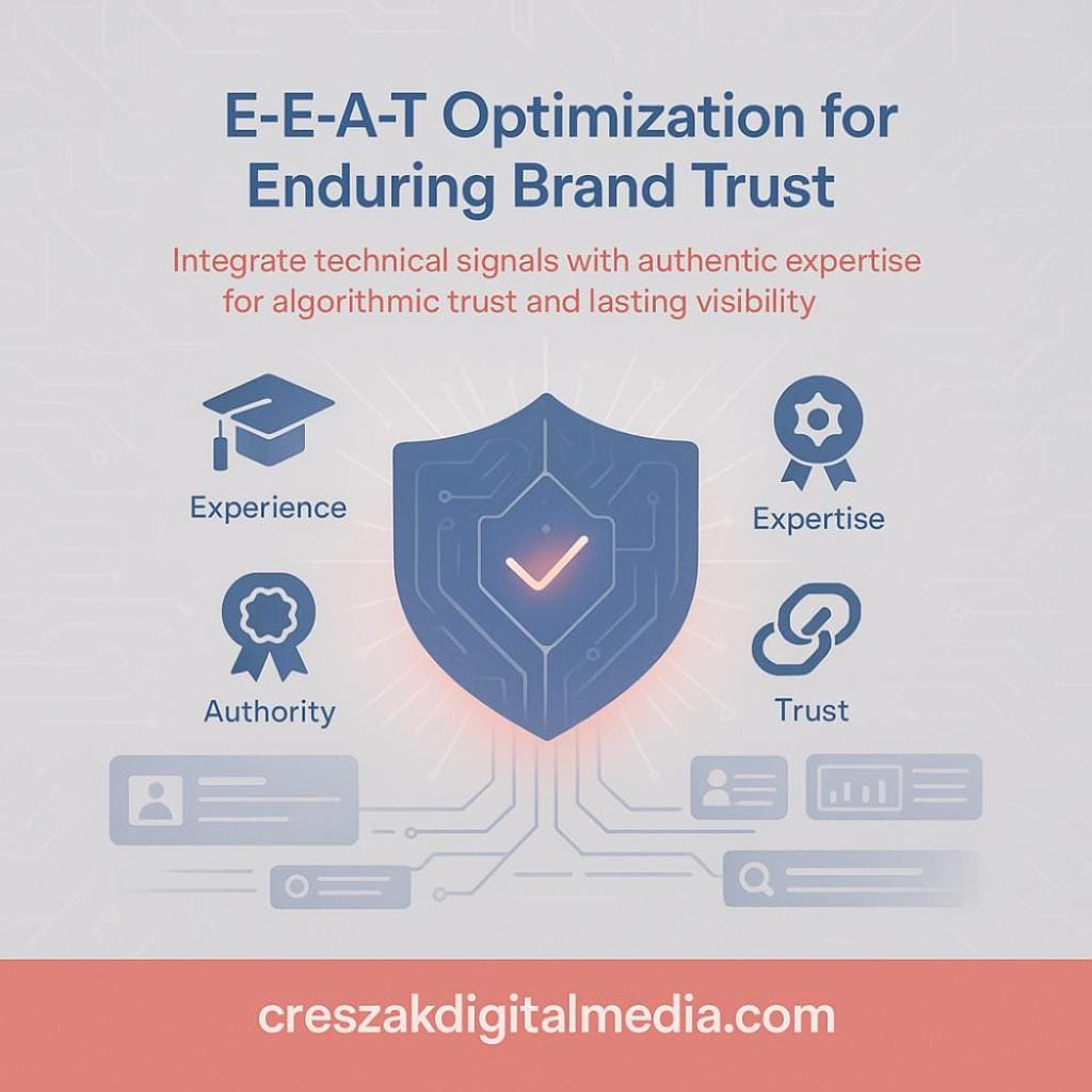 How integrating technical signals boosts E-E-A-T and strengthens SEO Services for Small Businesses by CresZak Digital Media.