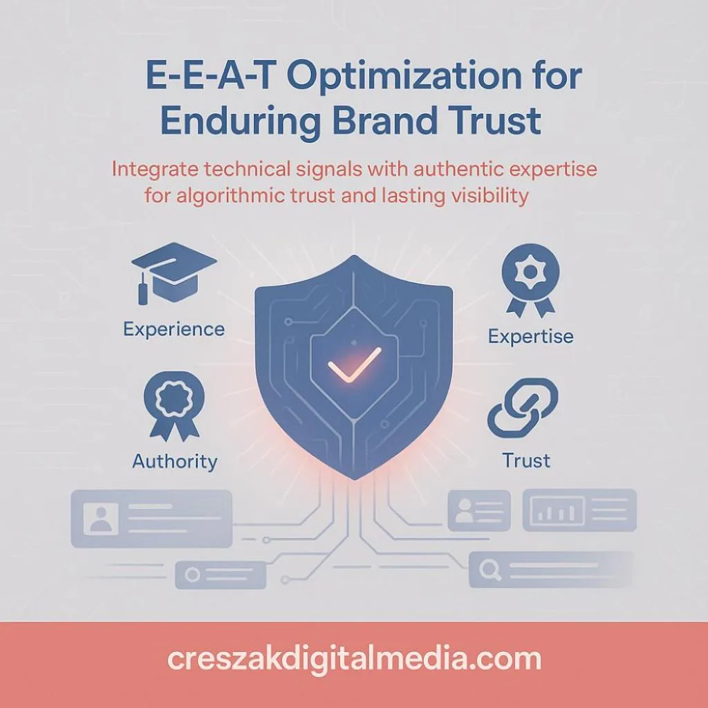 e-e-a-t optimization through technical signal integration How integrating technical signals boosts E-E-A-T and strengthens SEO Services for Small Businesses by CresZak Digital Media.