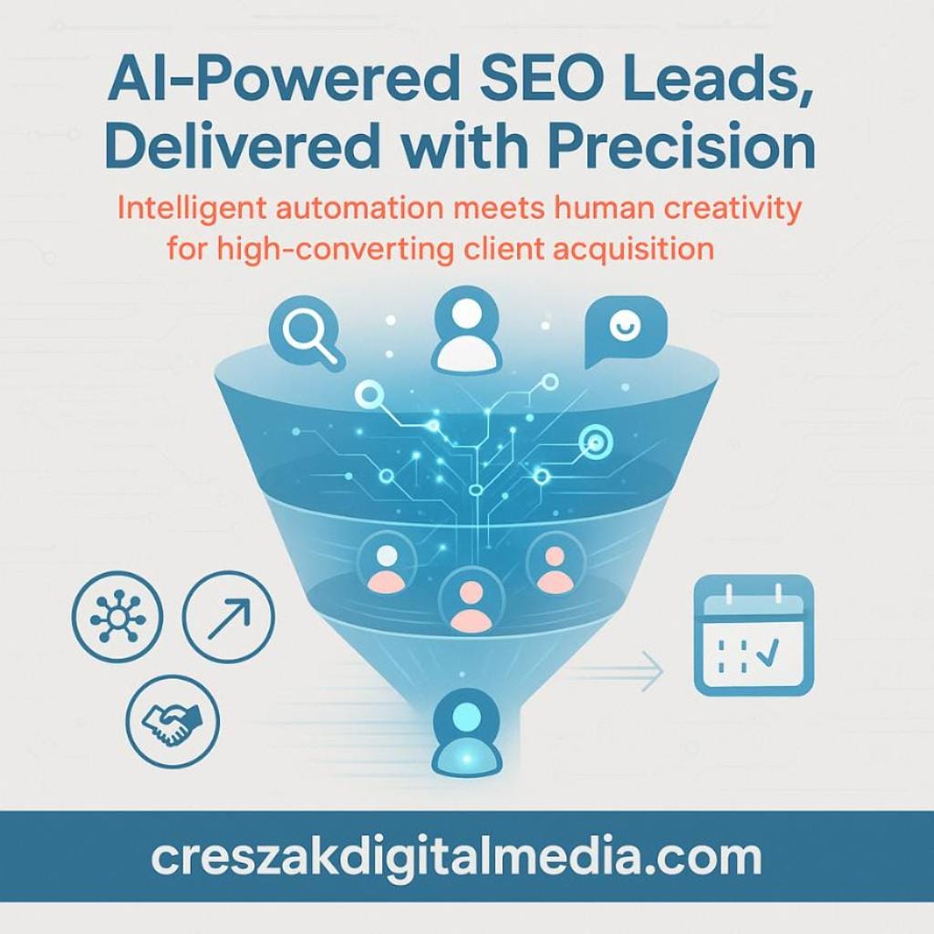 Using AI agents with Lead Gen SEO Services to streamline client acquisition by CresZak Digital Media.