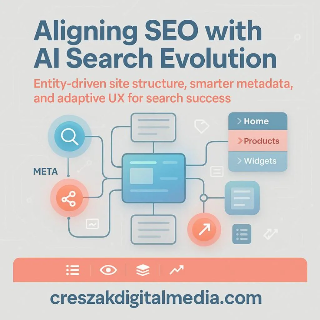 how are marketers shifting on page seo services to better align with ai driven search behavior and entity prioritization CresZak Digital Media showcasing core SEO building blocks for strong search visibility in Seo For Small Businesses