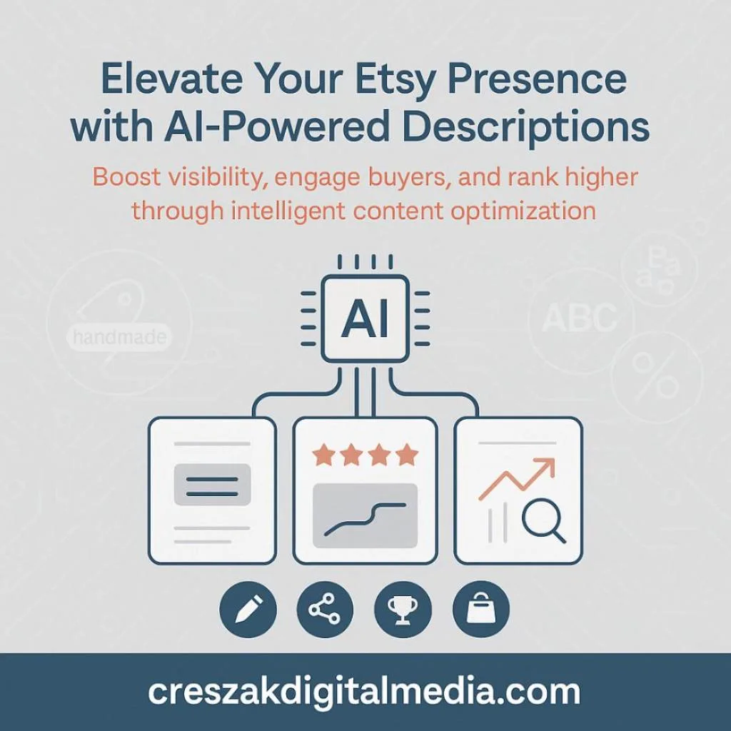 AI-Generated Descriptions Enhancing Visibility with CresZak Digital Media Etsy SEO Services