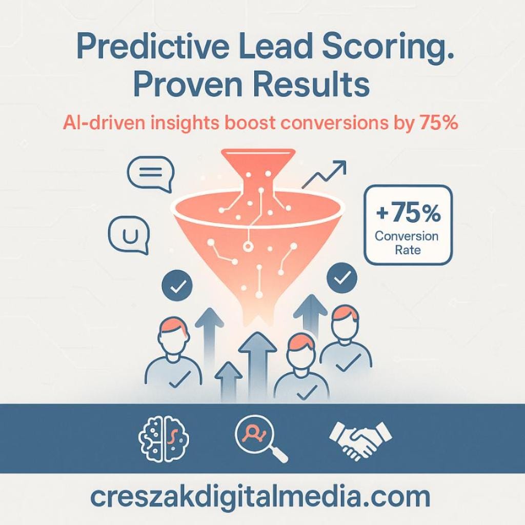 Predictive lead scoring elevating conversions through Lead Gen SEO Services by CresZak Digital Media.