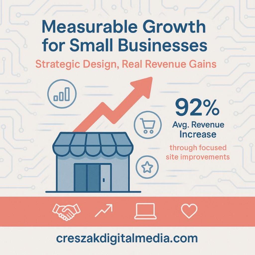how small businesses achieve measurable growth with strategic design How small businesses achieve measurable growth with WooCommerce Web Design Services by CresZak Digital Media