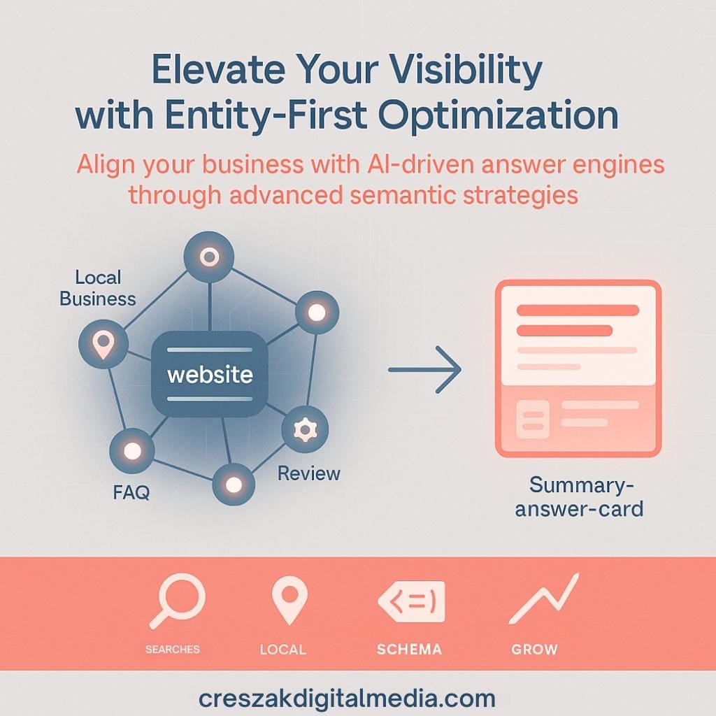How entity prioritization increases answer engine visibility and strengthens SEO Services for Small Businesses by CresZak Digital Media.