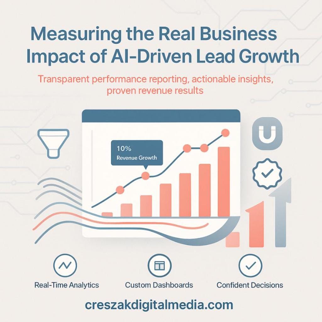 Measuring business impact of AI-driven lead growth with Lead Gen SEO Services by CresZak Digital Media.
