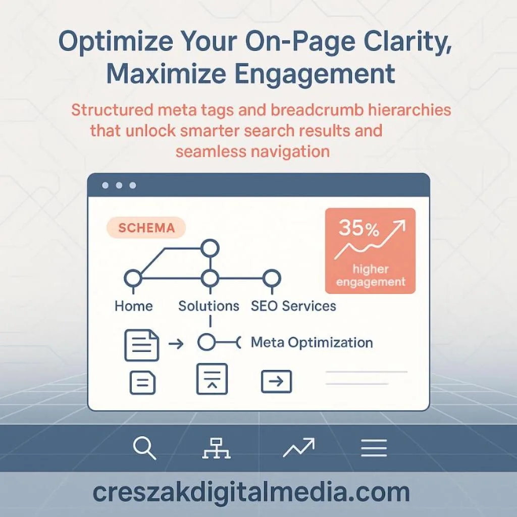 optimizing meta tags and breadcrumb lists for contextual clarity How optimized meta tags and breadcrumb lists boost contextual clarity and strengthen SEO Services for Small Businesses by CresZak Digital Media.
