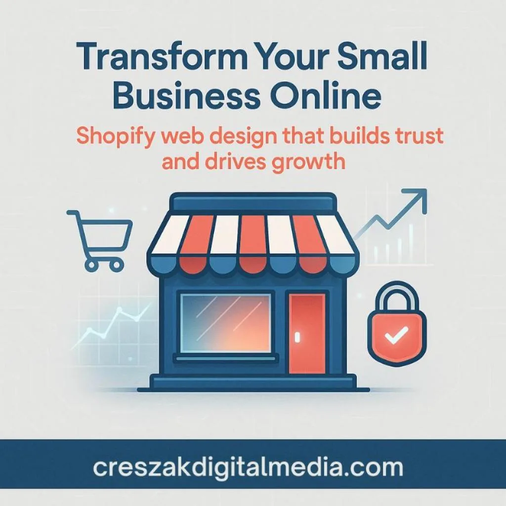 Shopify Web Design Services by CresZak Digital Media that transform small businesses with high-impact store design.”