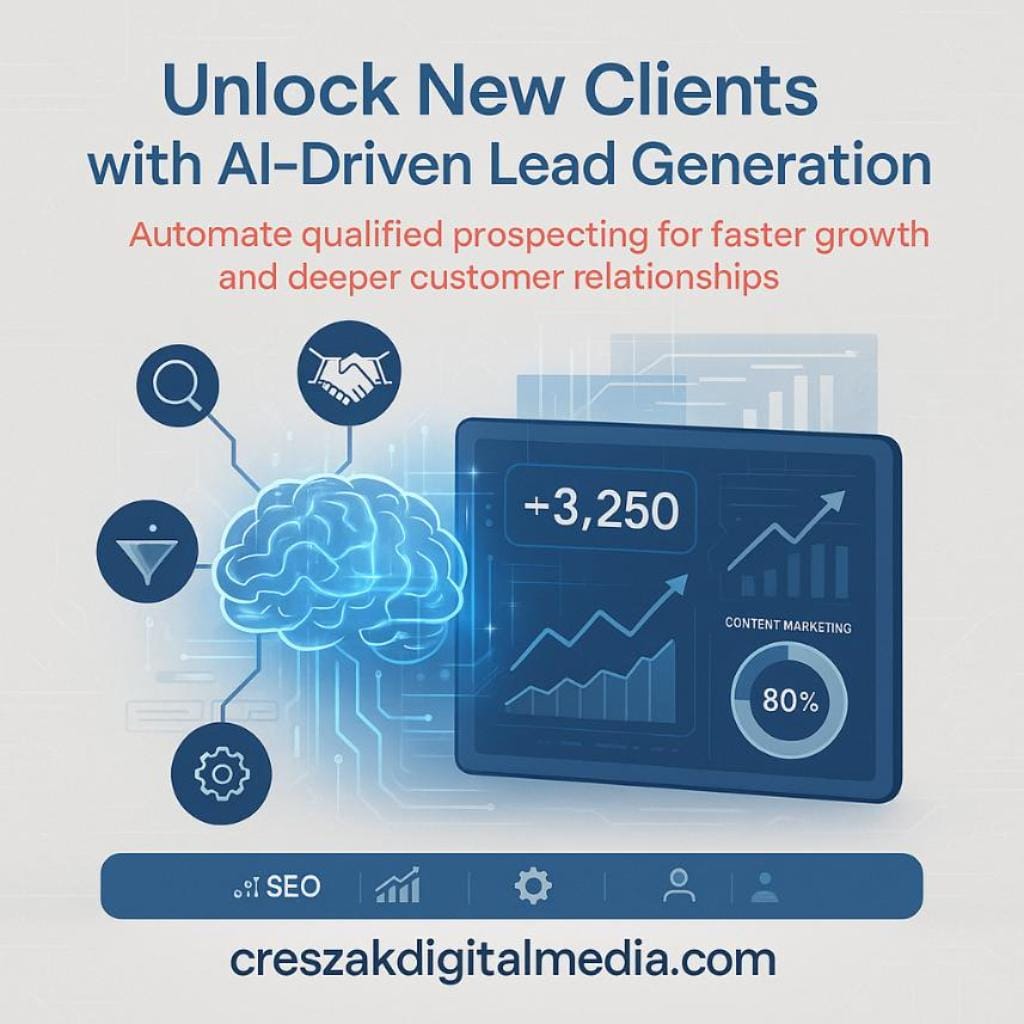 AI lead generation tools improving client acquisition through Lead Gen SEO Services – CresZak Digital Media.