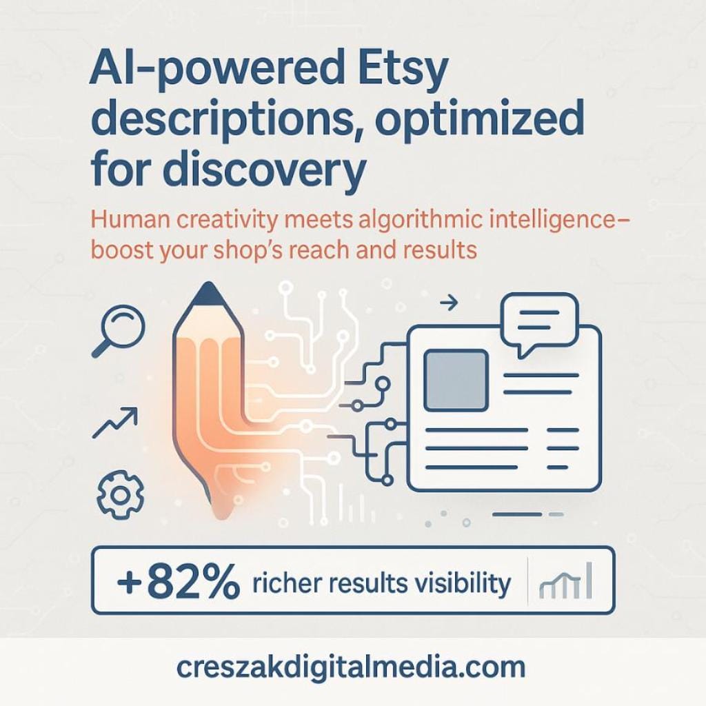 AI Writing Assistance for Product Descriptions via CresZak Digital Media Etsy SEO Services