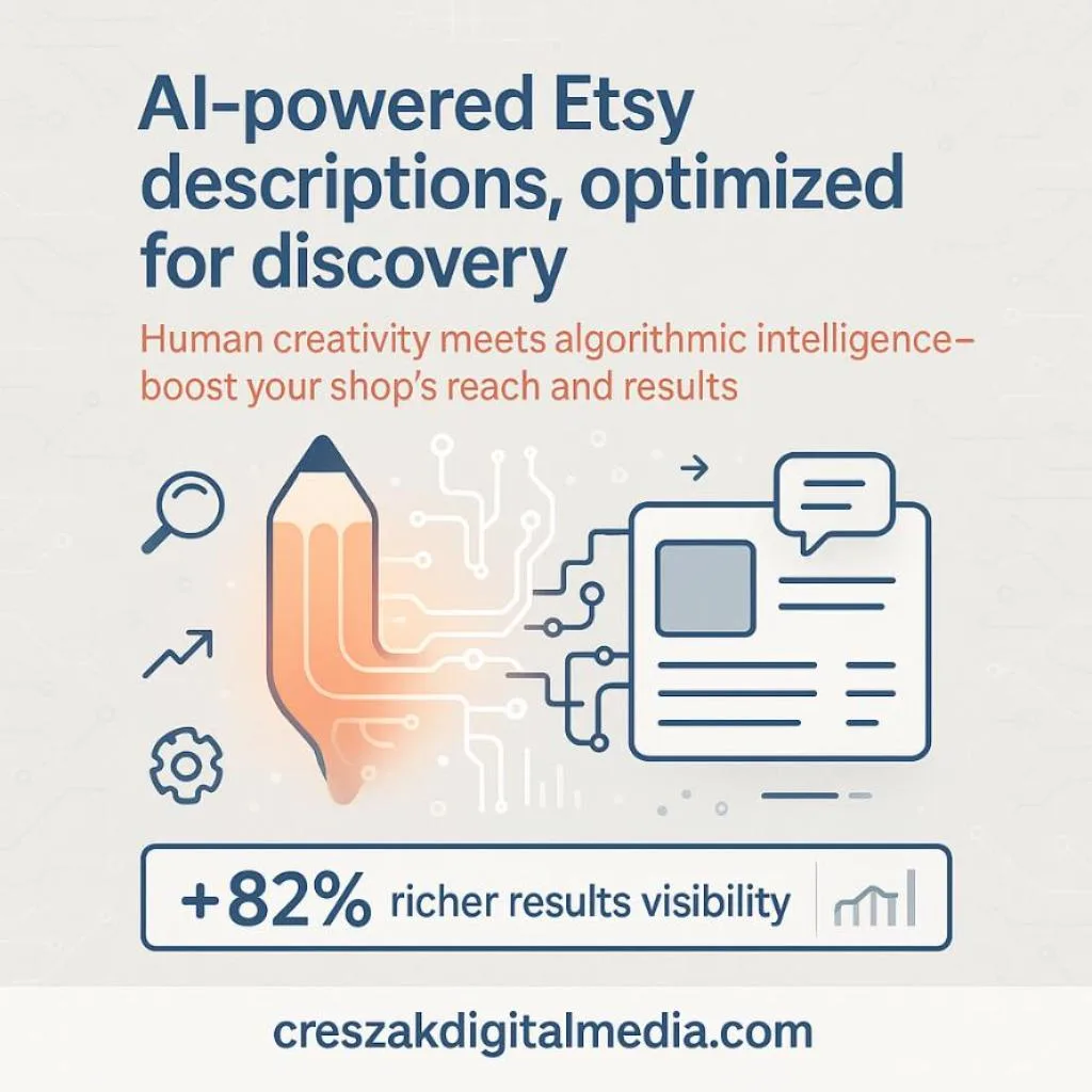 AI Writing Assistance for Product Descriptions via CresZak Digital Media Etsy SEO Services
