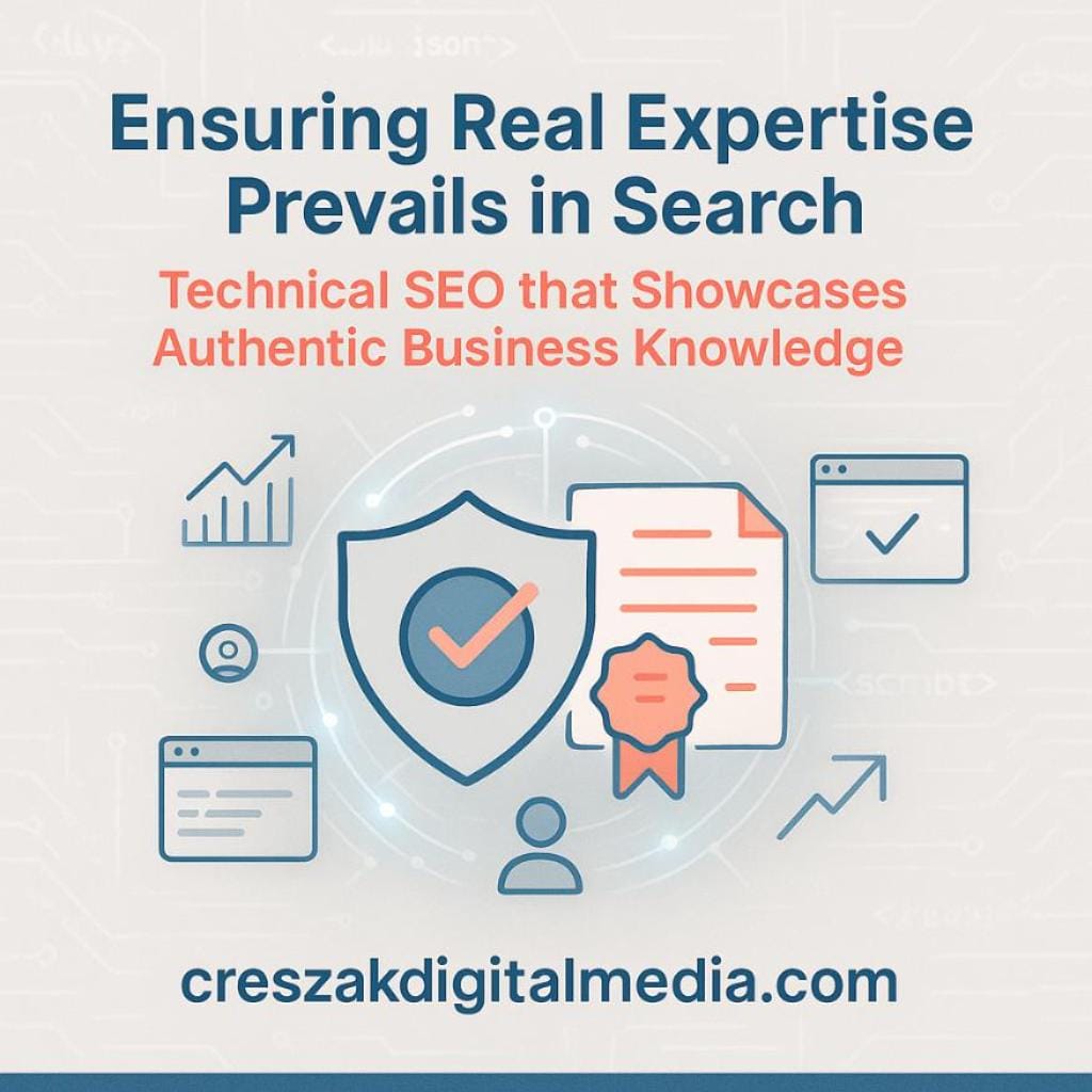 How Google’s authenticity scoring framework impacts and enhances SEO Services for Small Businesses by CresZak Digital Media.