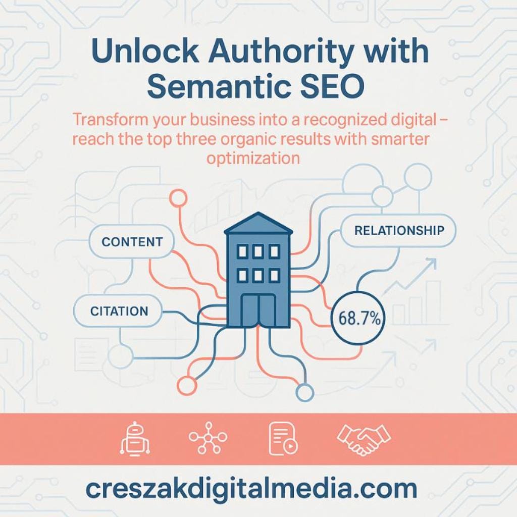 understanding how search engines recognize business entities through semantic optimization CresZak Digital Media uses semantic optimization to help search engines recognize businesses.