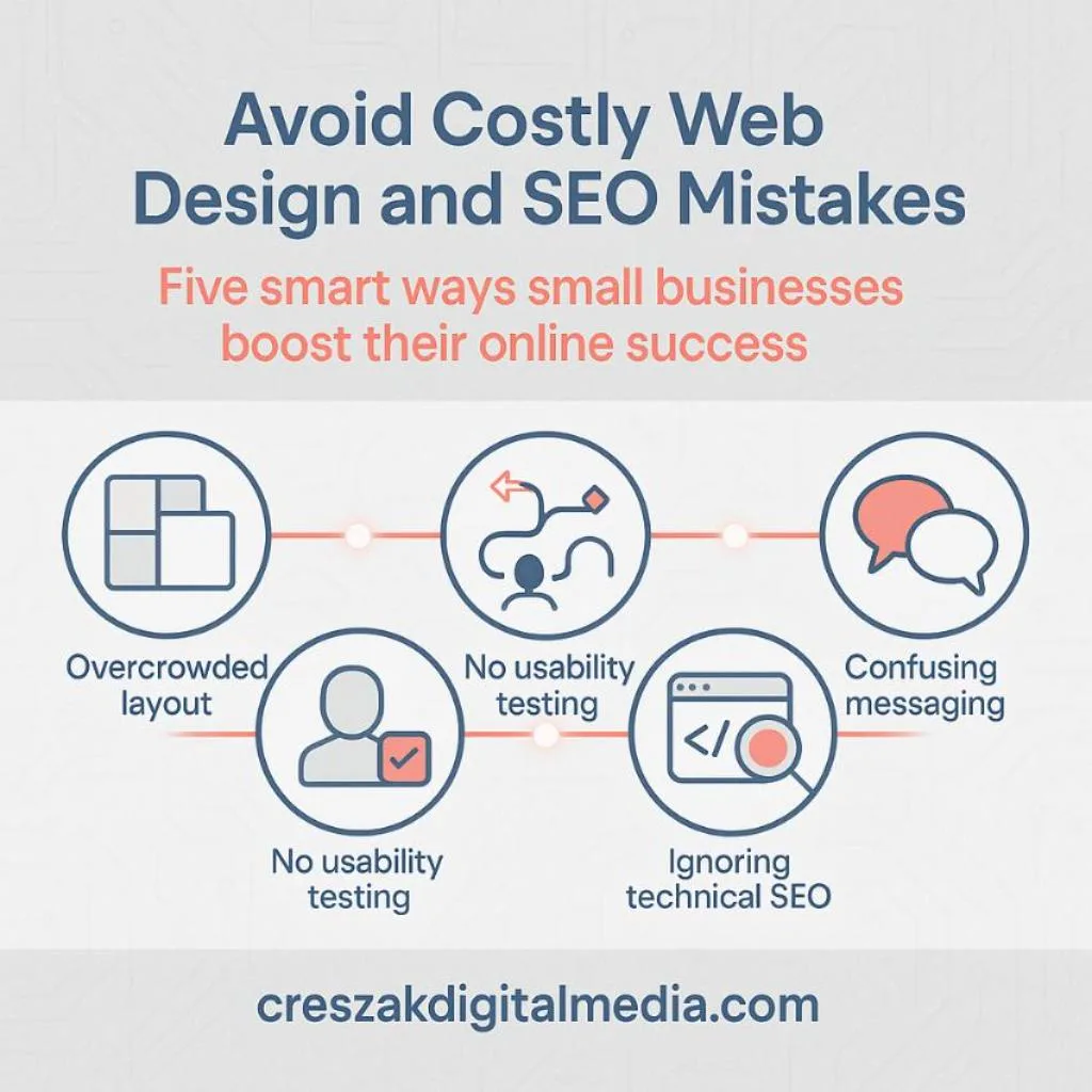 CresZak Digital Media Web Design Services helping small businesses avoid common website mistakes.