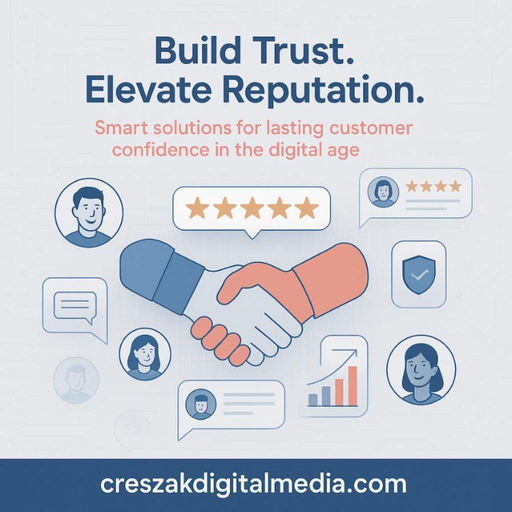 why is brand reputation management critical for small businesses building customer trust in today’s digital space Reputation Management Services to build small business trust online by CresZak Digital Media.