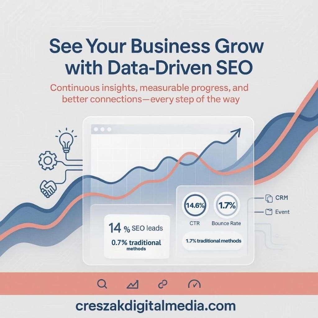 experiencing continuous growths through analytics powered seo CresZak Digital Media drives ongoing growth with analytics-powered SEO Services.