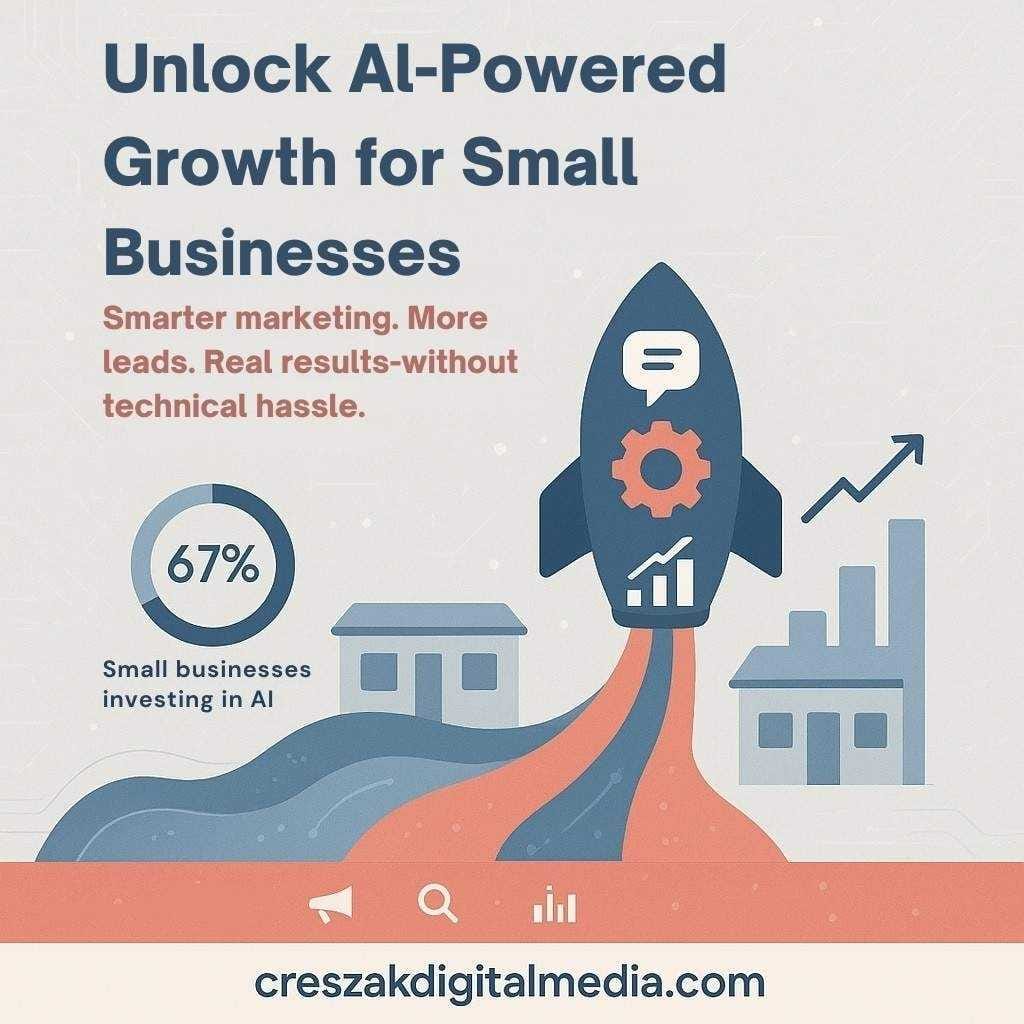 what ai digital marketing services are and how they help small business AI digital marketing services for small business growth provided by CresZak Digital Media
