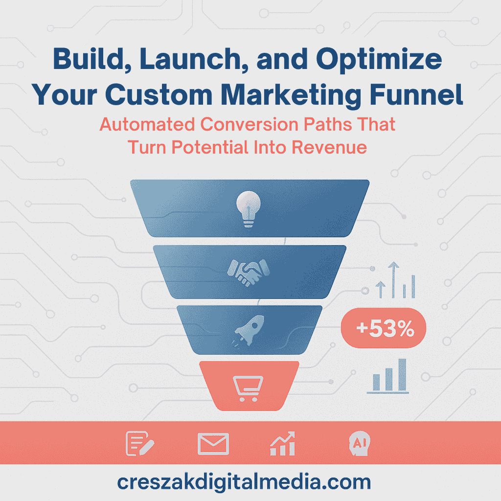 building and launching your custom marketing funnel Building and launching custom marketing funnels using professional Funnel Marketing Services from CresZak Digital Media