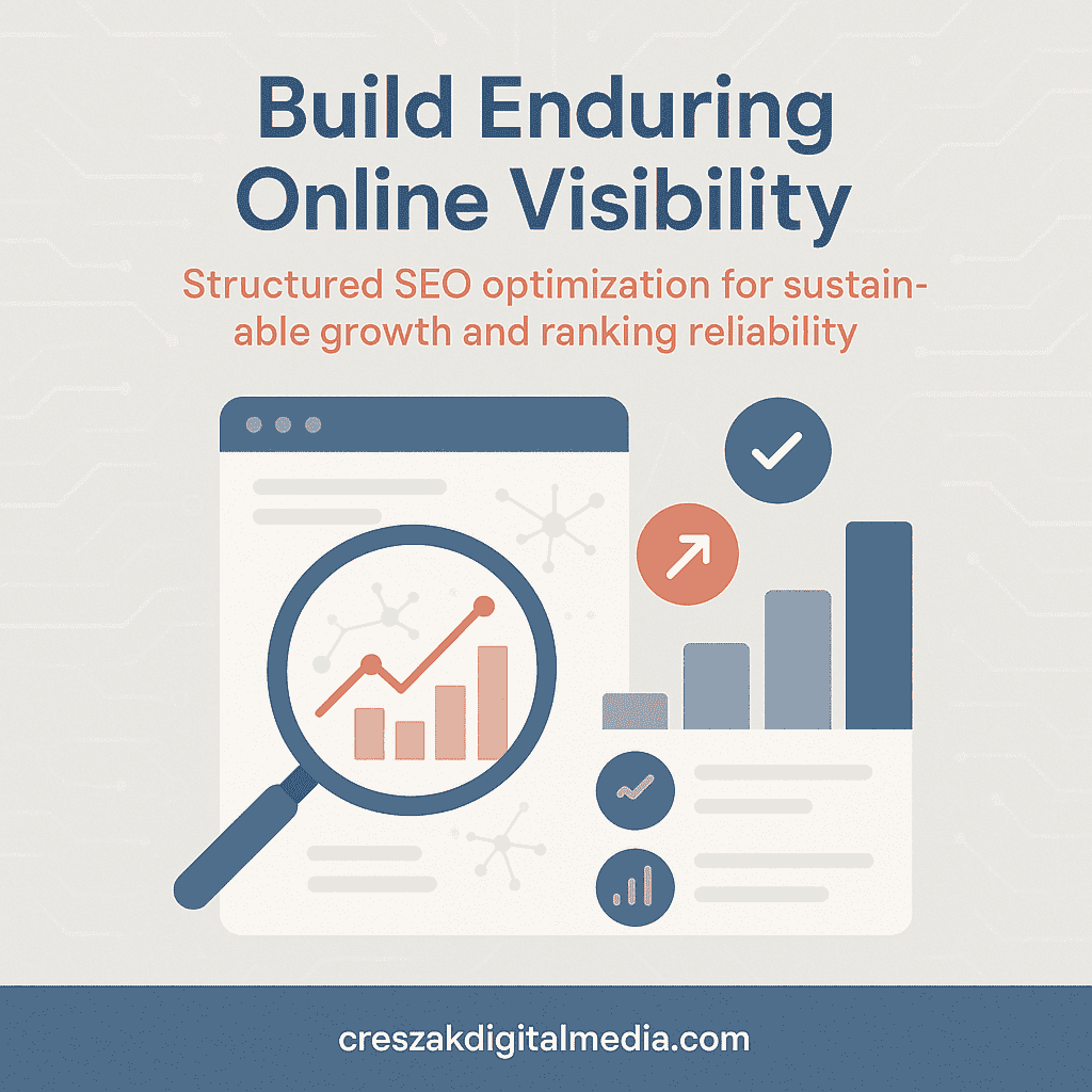 CresZak Digital Media delivering long-term online visibility using structured Seo For Small Businesses optimization