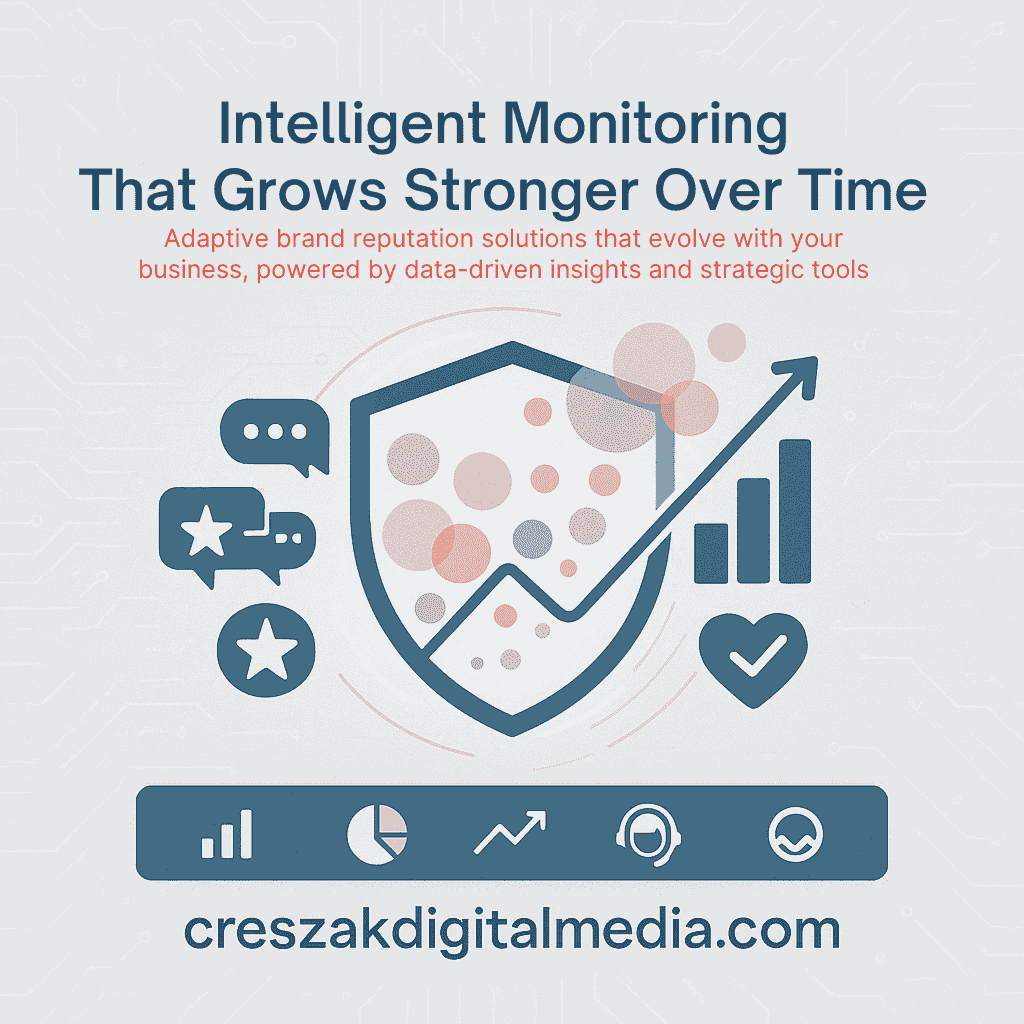 intelligent monitoring that grows stronger over time Intelligent brand monitoring that improves over time through Reputation Management Services by CresZak Digital Media