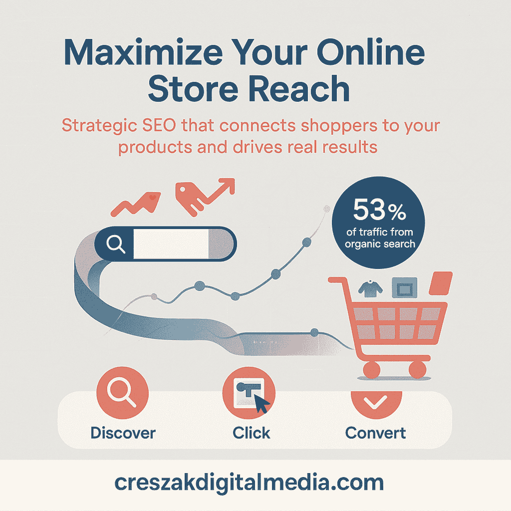 CresZak Digital Media maximizing online store reach through strategic Ecommerce Seo Services optimization