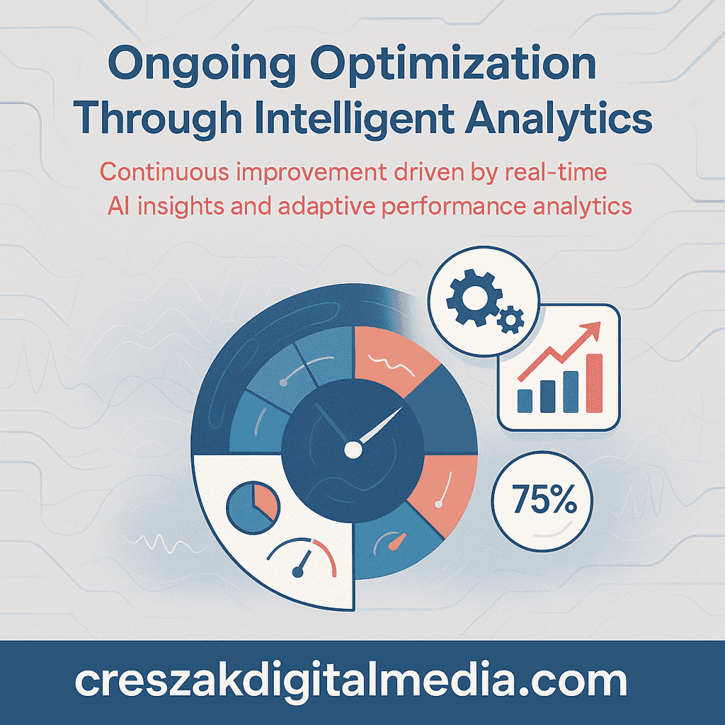 Ongoing optimization through intelligent analytics supported by Ai Automation Services from CresZak Digital Media