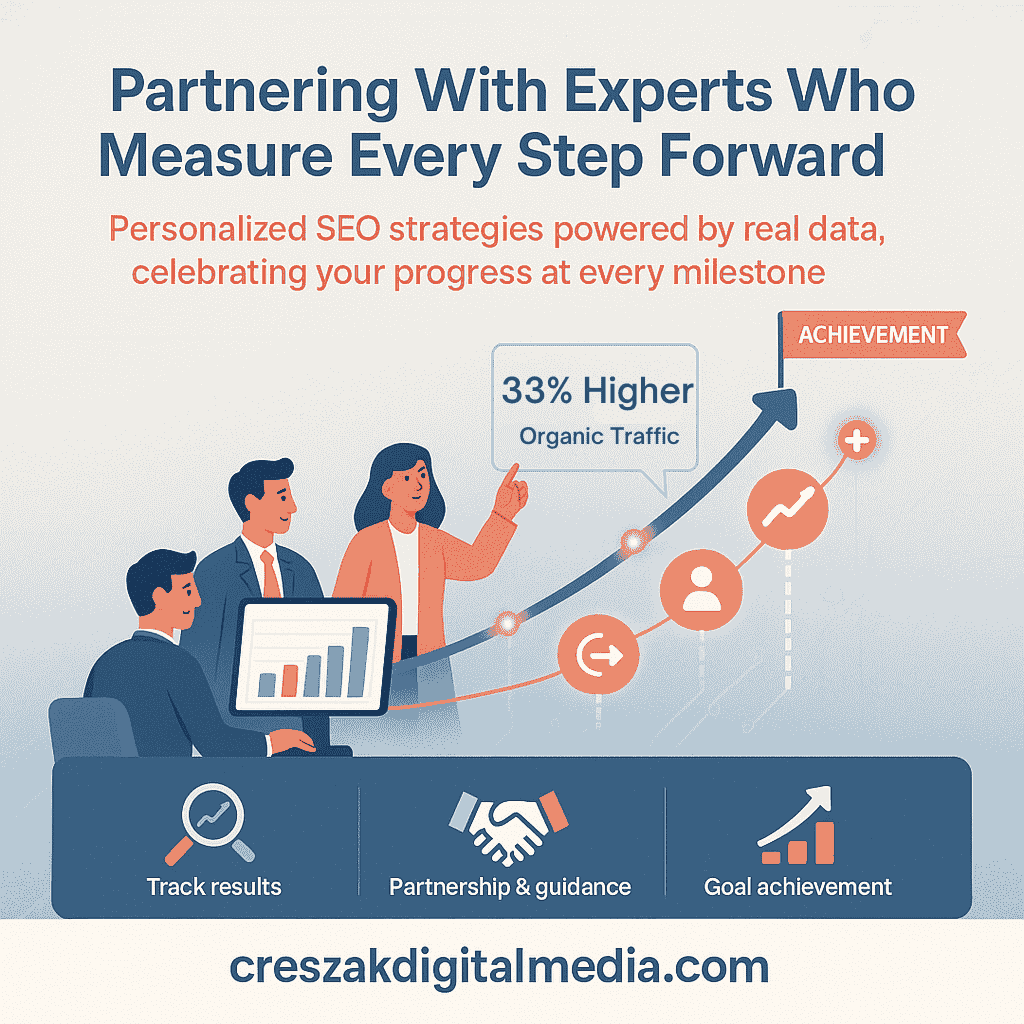 CresZak Digital Media partnering with SEO experts who track performance for Seo For Small Businesses growth