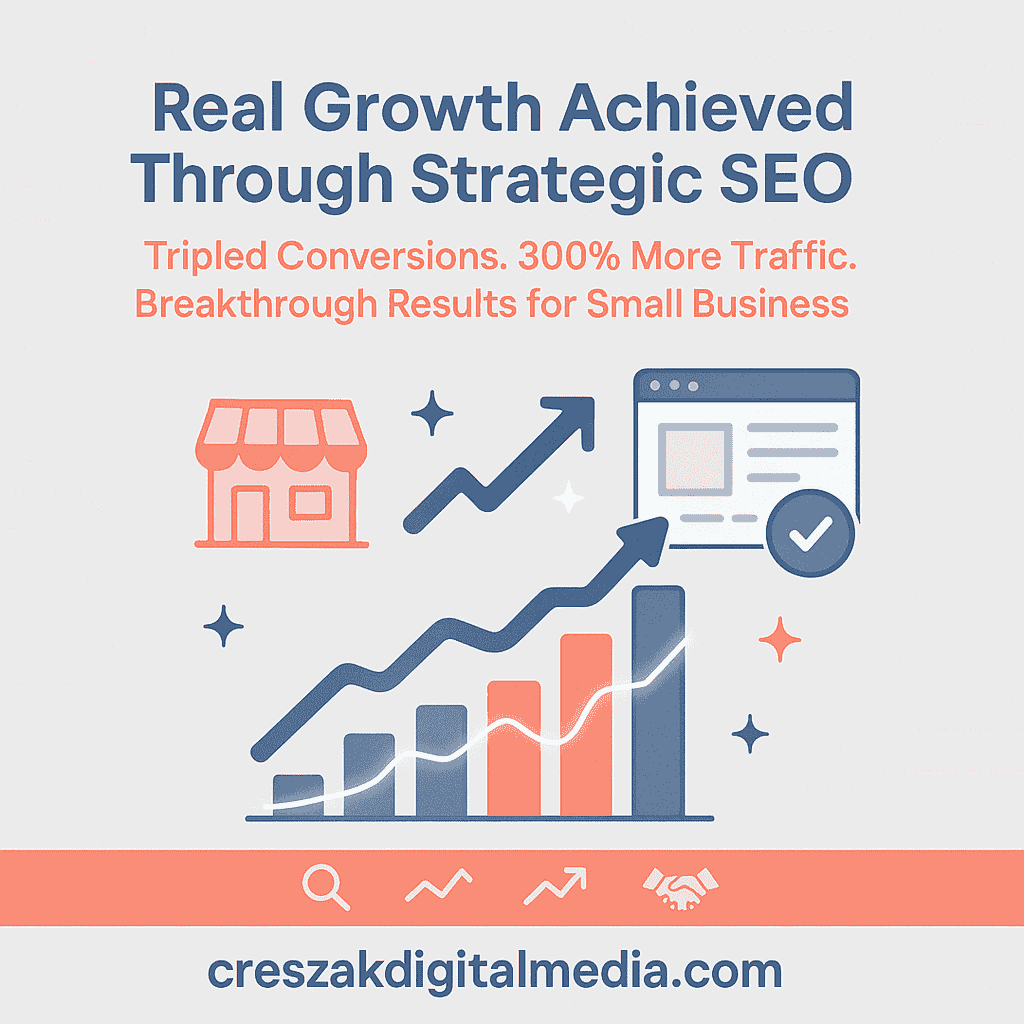 real growth stories from small business optimization CresZak Digital Media showcasing real growth stories through Website Seo Services for small businesses