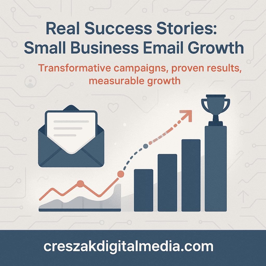 real success stories from small business email campaigns Real success stories from small business email campaigns managed by an Email Marketing Agency, CresZak Digital Media