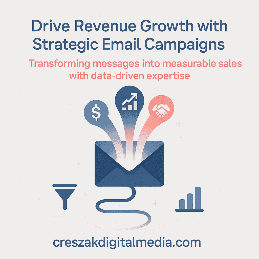 revenue growth through strategic email campaigns Revenue growth through strategic email campaigns by a results-driven Email Marketing Agency, CresZak Digital Media