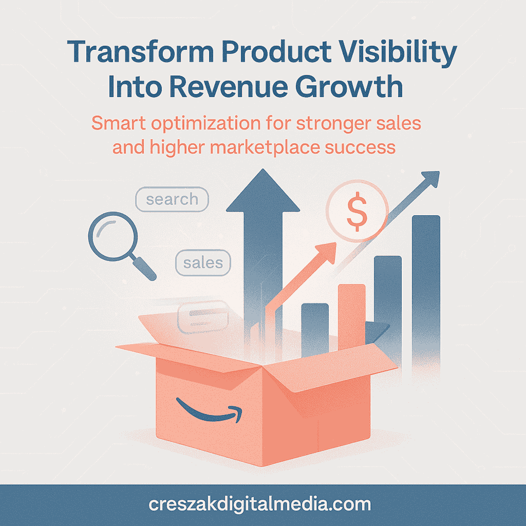 transforming product visibility into measurable revenue growth CresZak Digital Media transforming product visibility into revenue using Amazon SEO Services