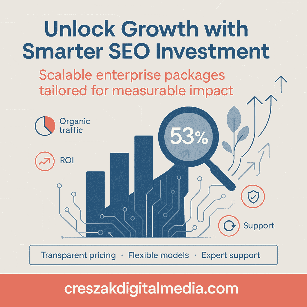 CresZak Digital Media outlining Enterprise SEO Services investment opportunities for scalable business growth