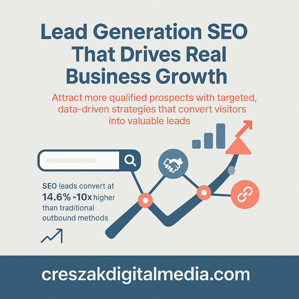 CresZak Digital Media explaining Lead Gen Seo Services designed to support sustainable business growth