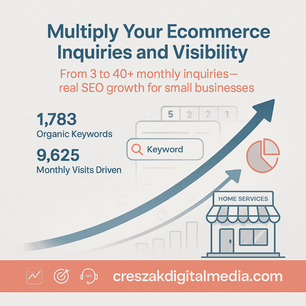 CresZak Digital Media showcasing expected growth outcomes from professional Ecommerce Seo Services